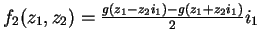 $f_{2}(z_1,z_2)=\frac{g(z_1-z_2i_1)-g(z_1+z_2i_1)}{2}i_1$