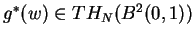 $g^*(w)\in TH_{N}(B^2(0,1))$