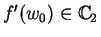 $f^\prime(w_0)\in\mathbb {C}_{2}$