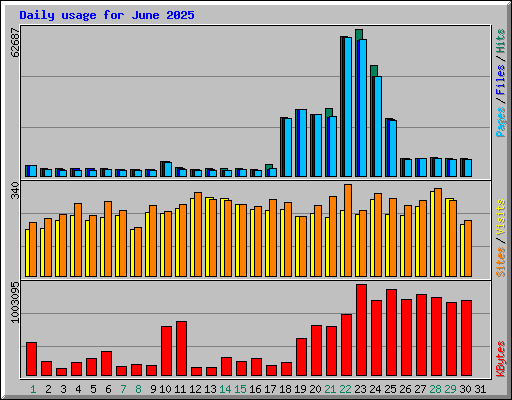 Daily usage for June 2025