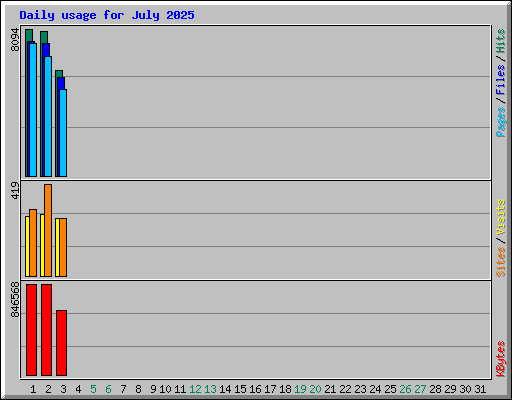 Daily usage for July 2025