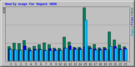 Hourly usage for August 2026