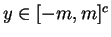 $y\in[-m,m]^{c}$