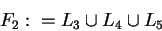 \begin{displaymath}F_2:=L_3\cup L_4\cup L_5\end{displaymath}
