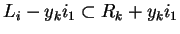 $L_i-y_ki_1\subset R_k+y_ki_1$
