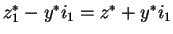 $z_{1}^{*}-y^{*}i_1=z^{*}+y^{*}i_1$