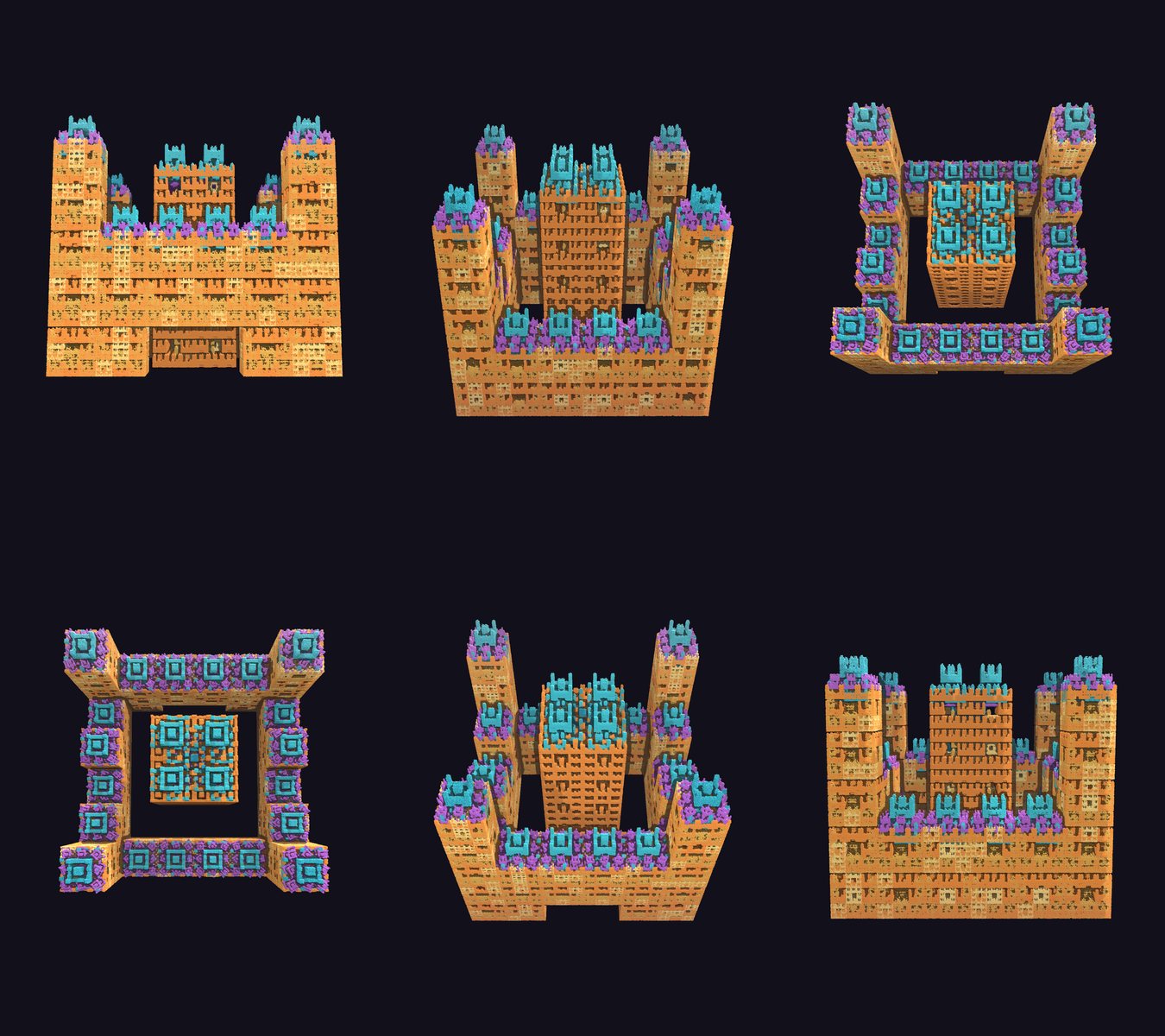 Claude's Castle — six poses under the sky